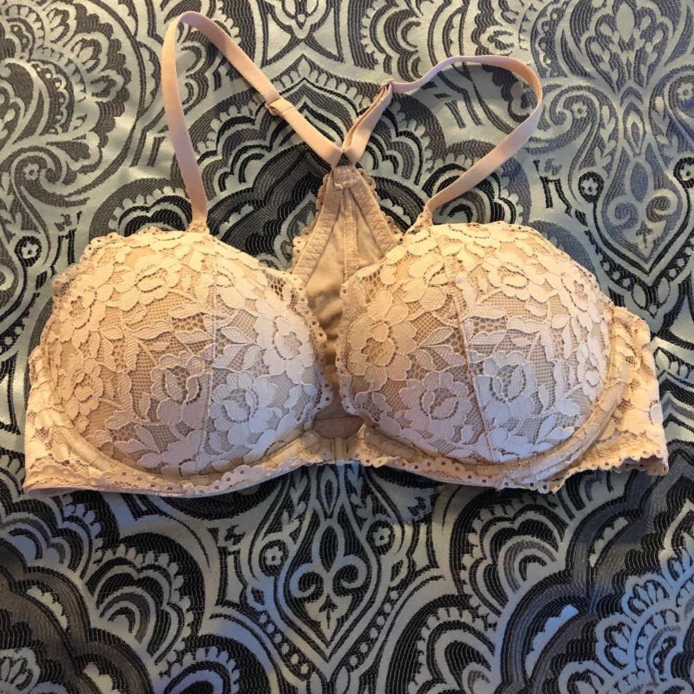 Nude VS Pink lace racer back